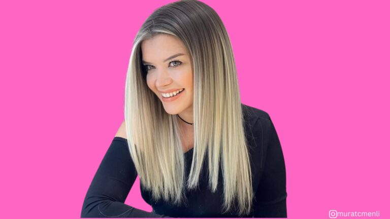 balayage rubio sobre pelo liso