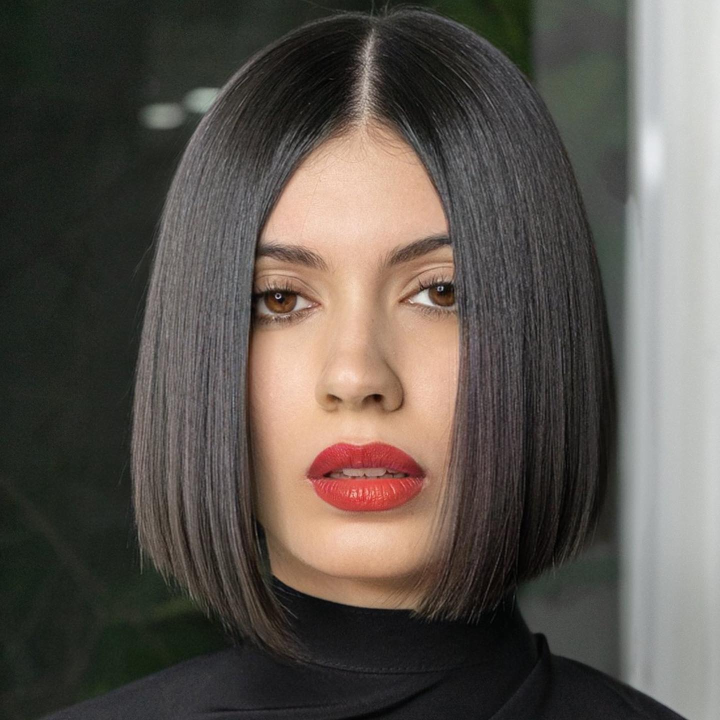 sleek jaw-length bob