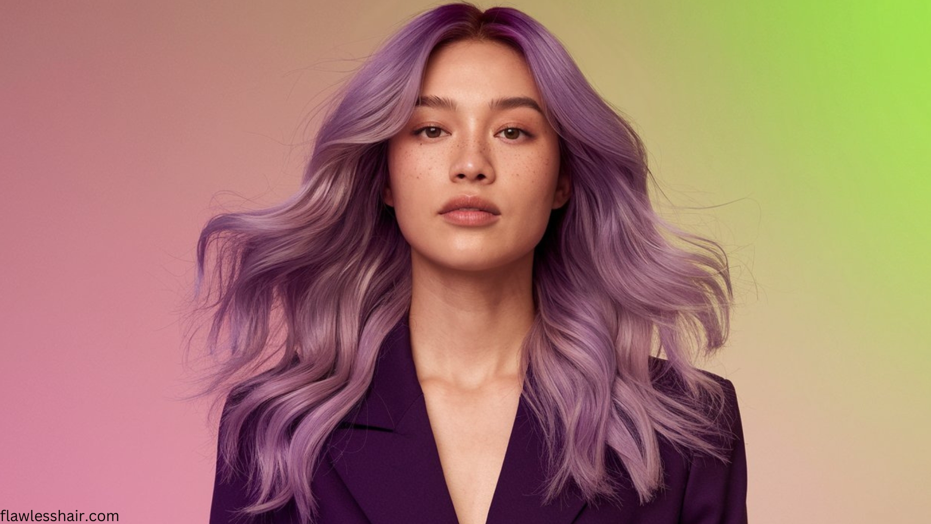 Cheveux ombrés violets