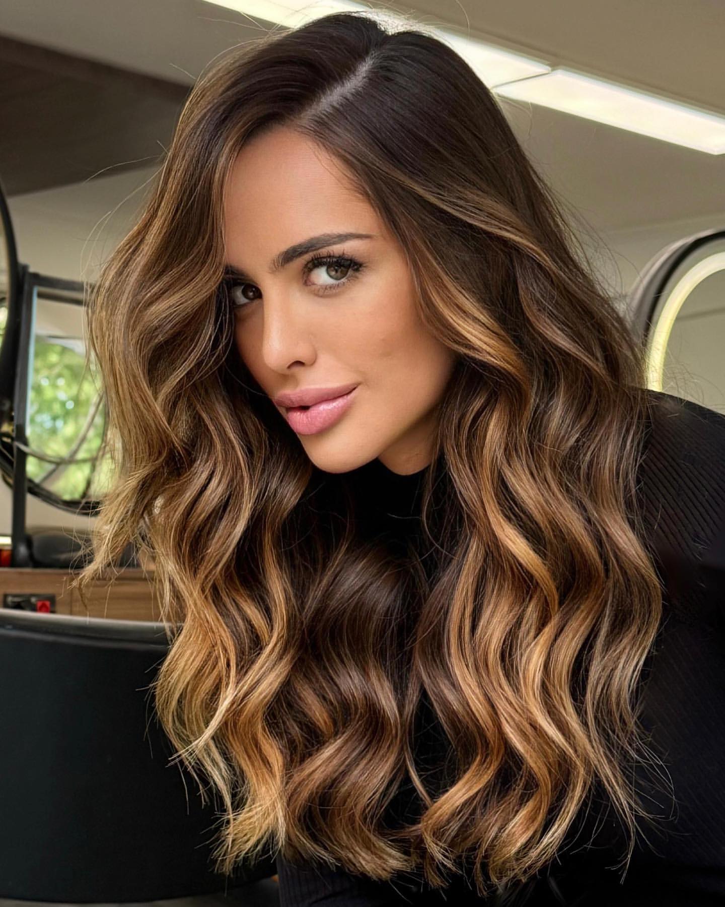 balayage marrone caramello e biondo