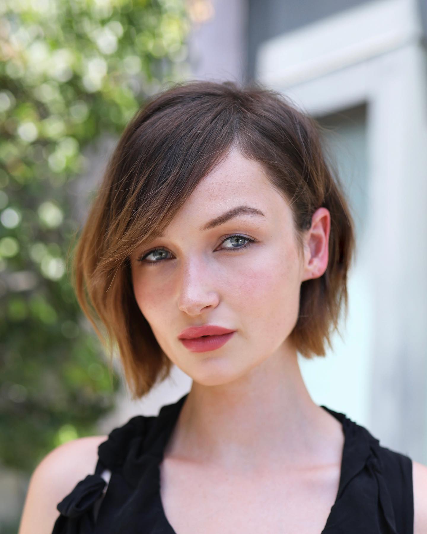 jaw-length bob with side bangs