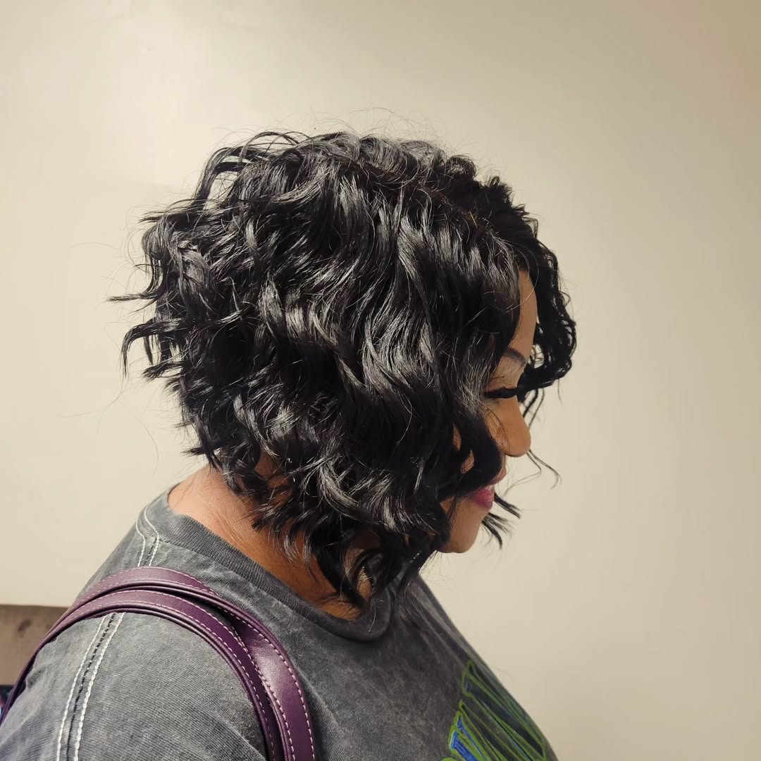 a-line curly bob