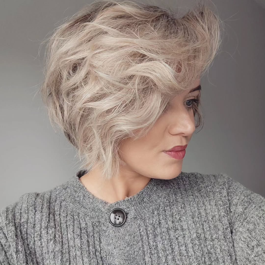 angular side-part bob