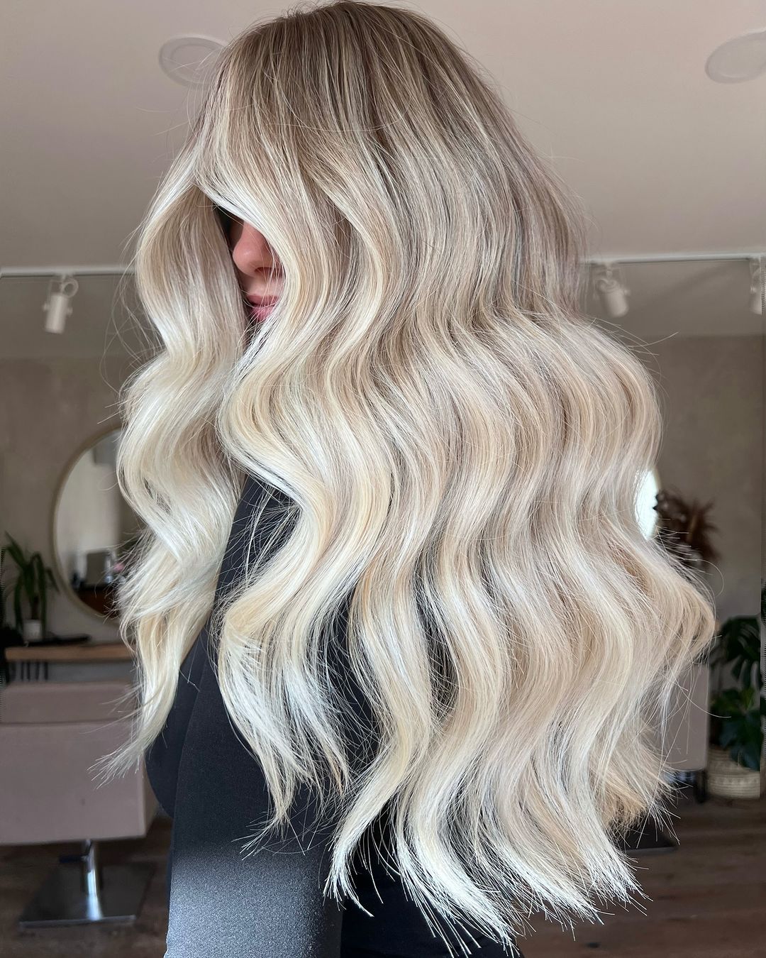 balayage blond chute d'eau