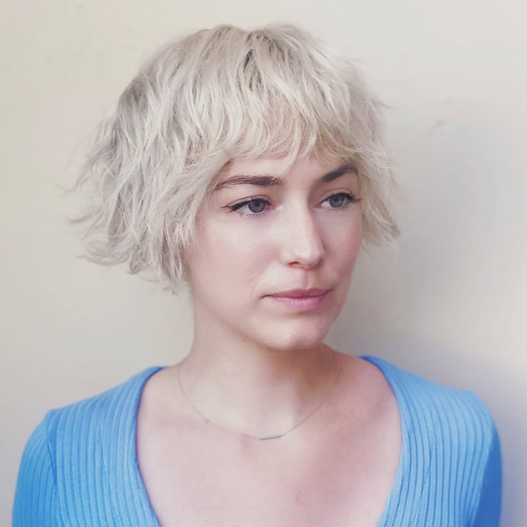 Blonde Short Shaggy Bob