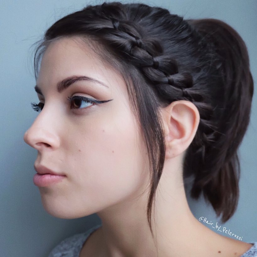 braid crown on a ponytail