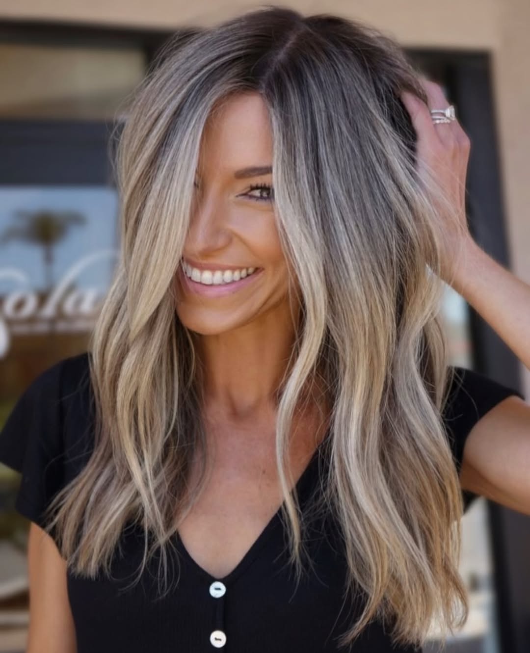 bright blonde balayage