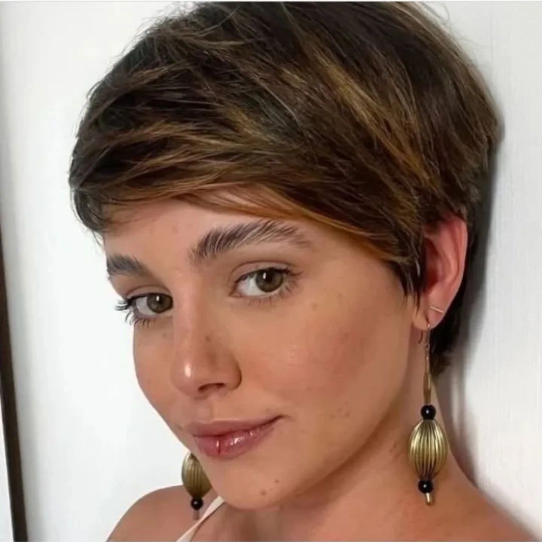 choppy side-part pixie