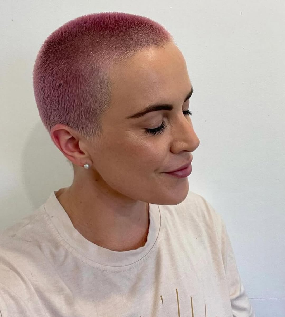 Cotton Candy Pastel Pink Buzz Cut