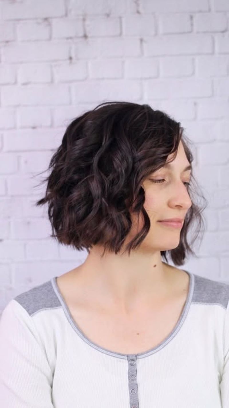 Curly Choppy Bob