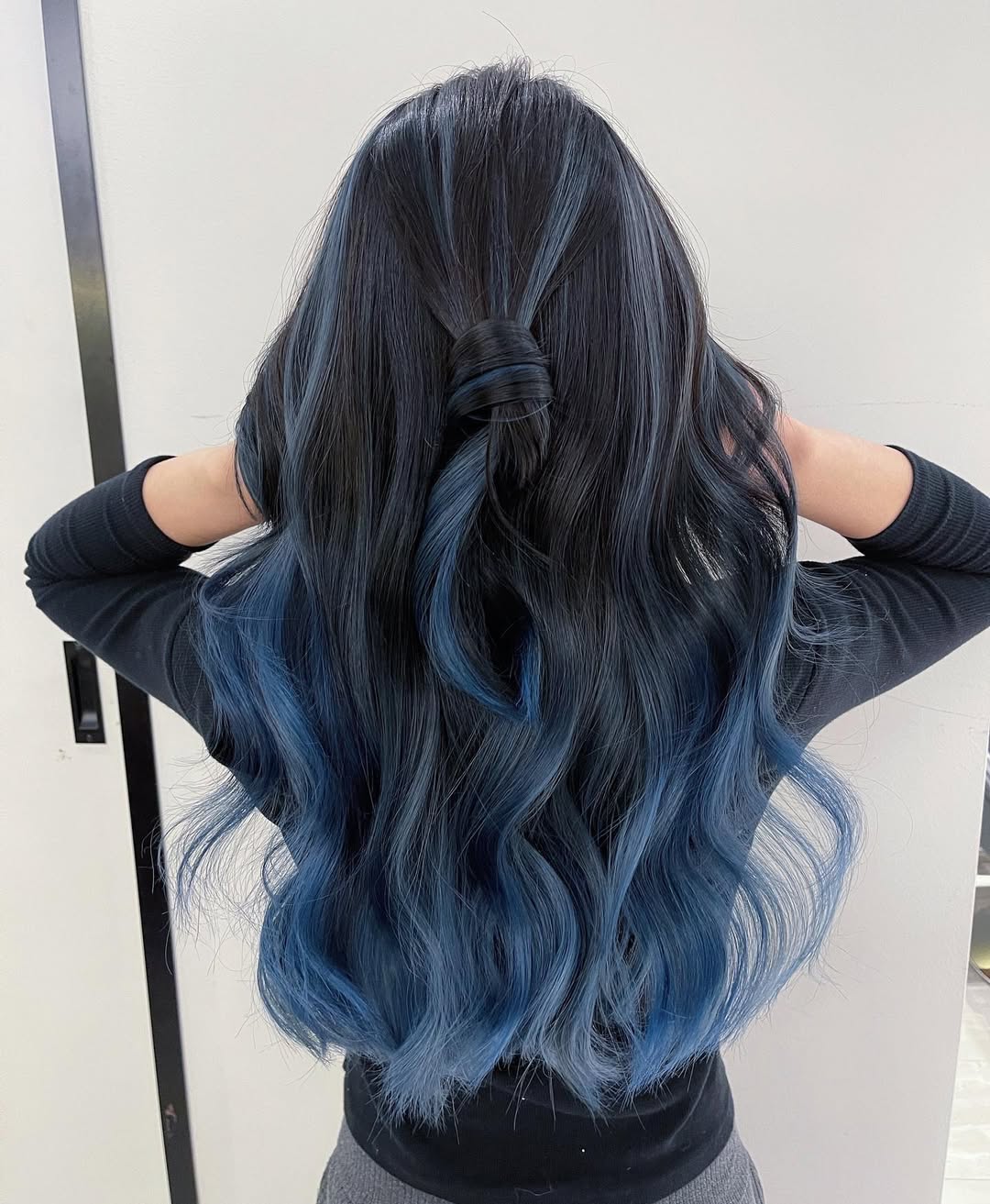 Balayage azul escuro