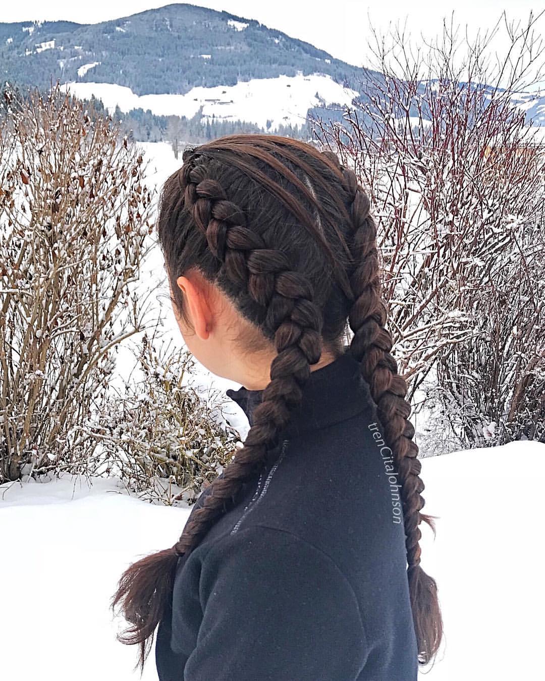 Dutch Braids For Winter Skiing 
