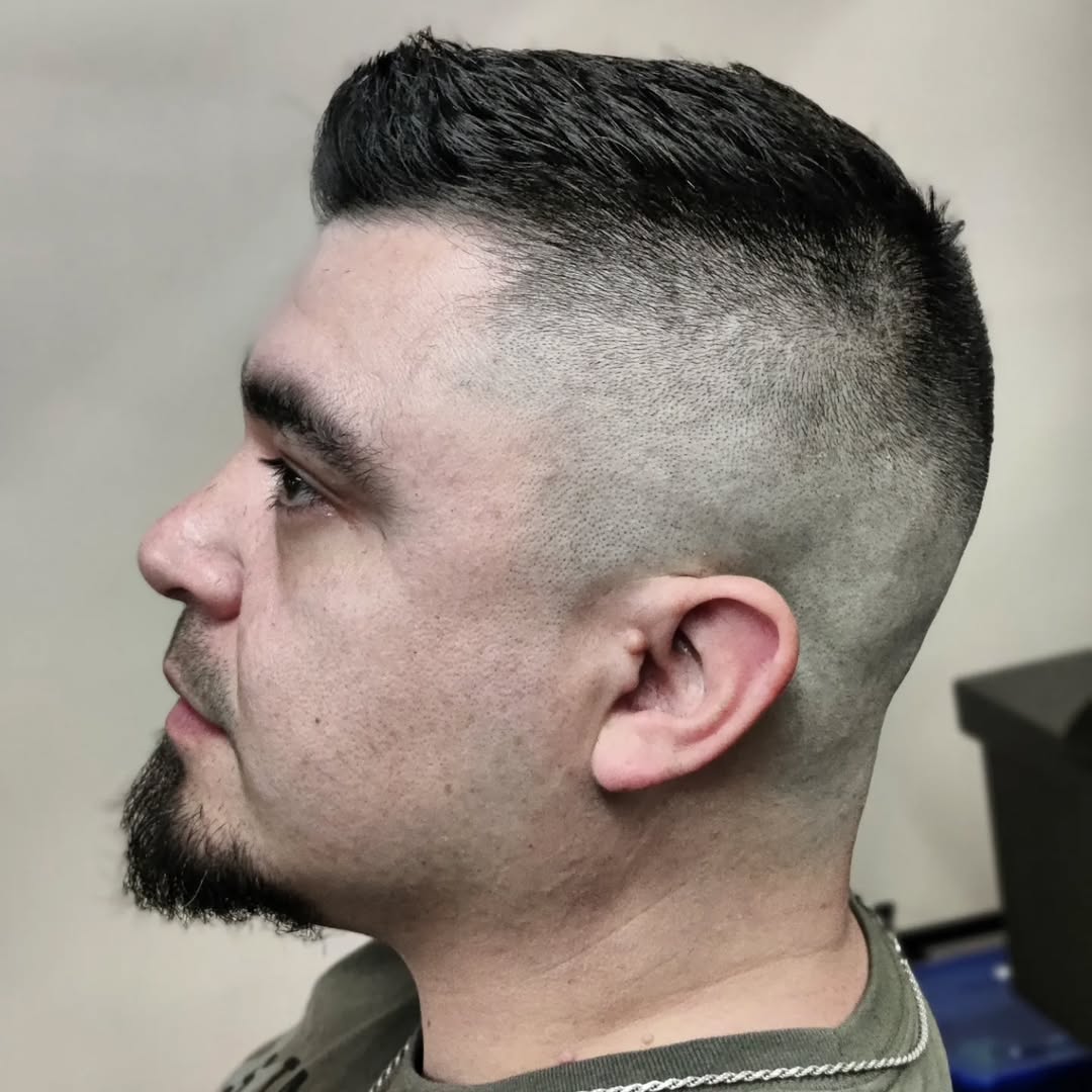 faux hawk bald fade