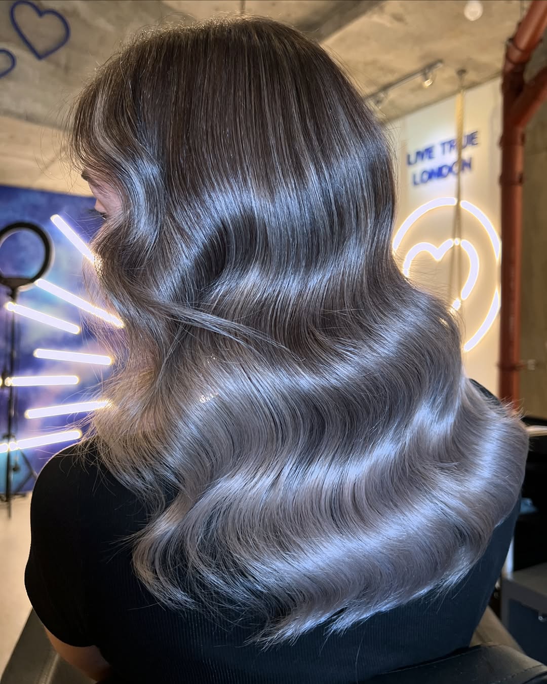 Balayage gris argenté