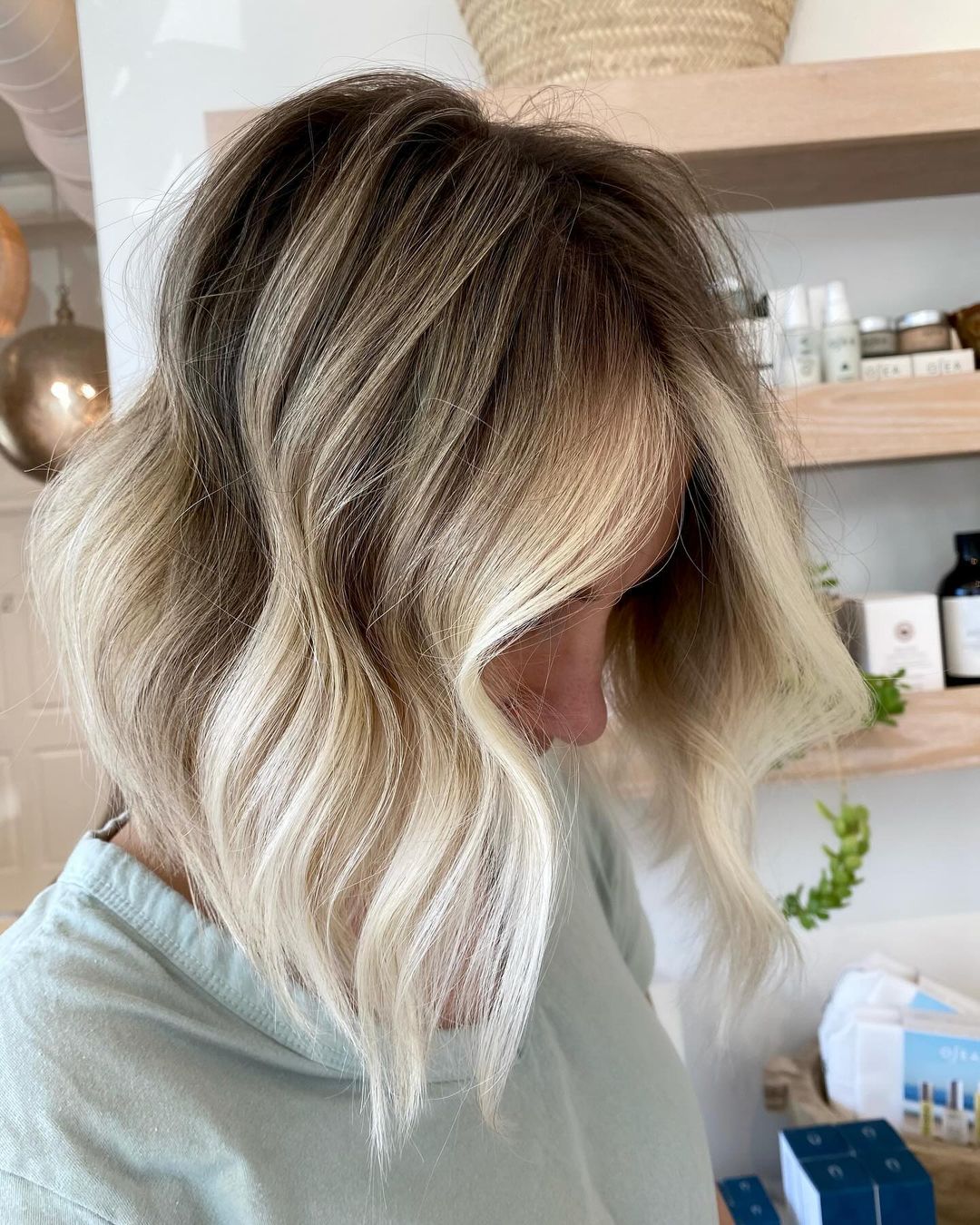 balayage blond très contrasté