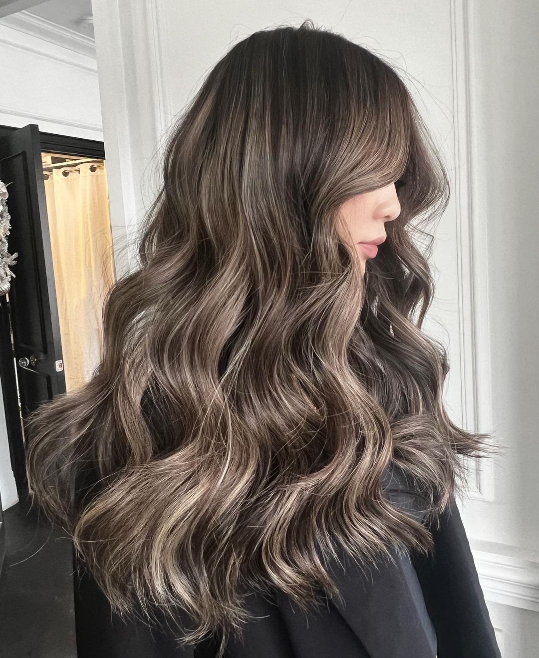 balayage brun très contrasté