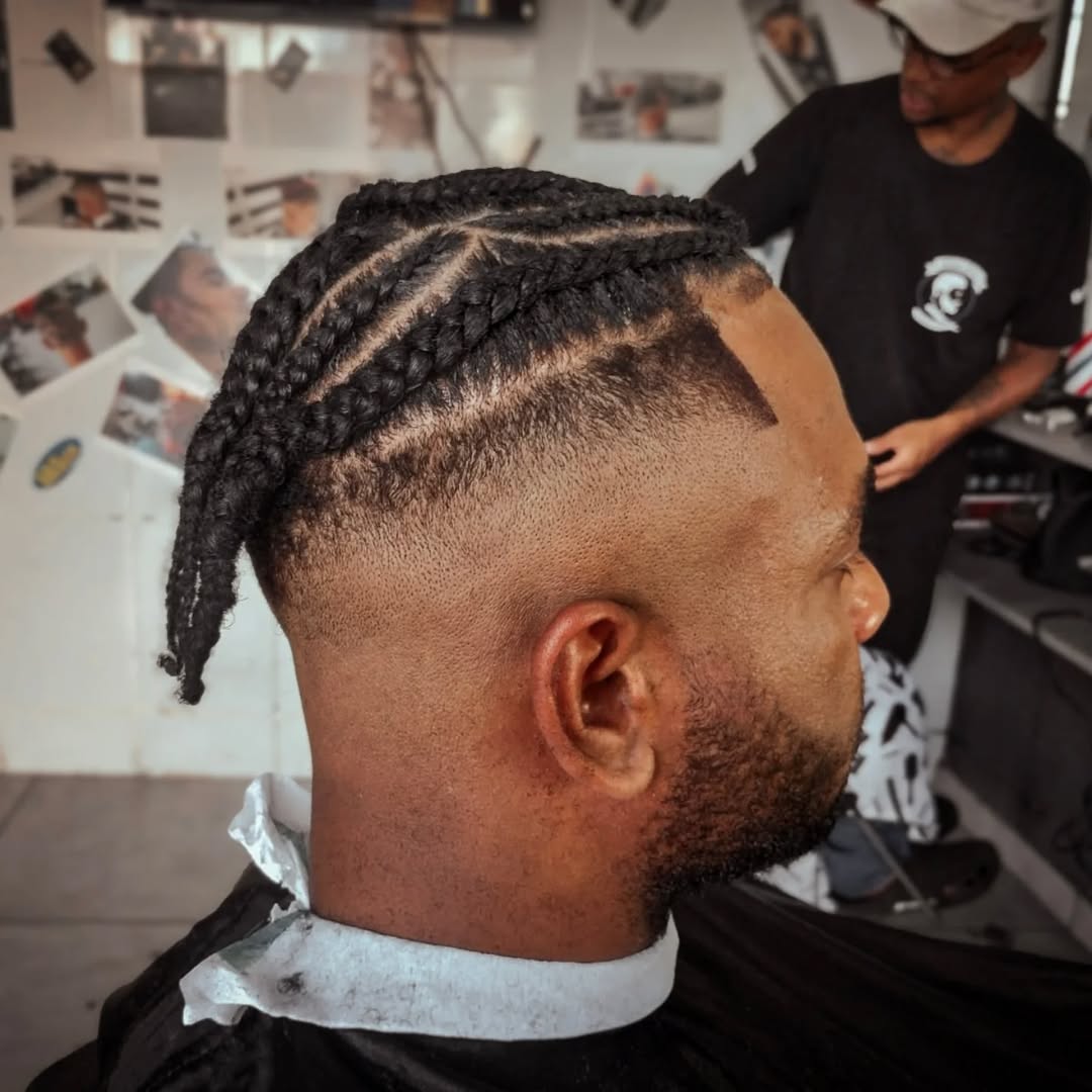 high fade with braids