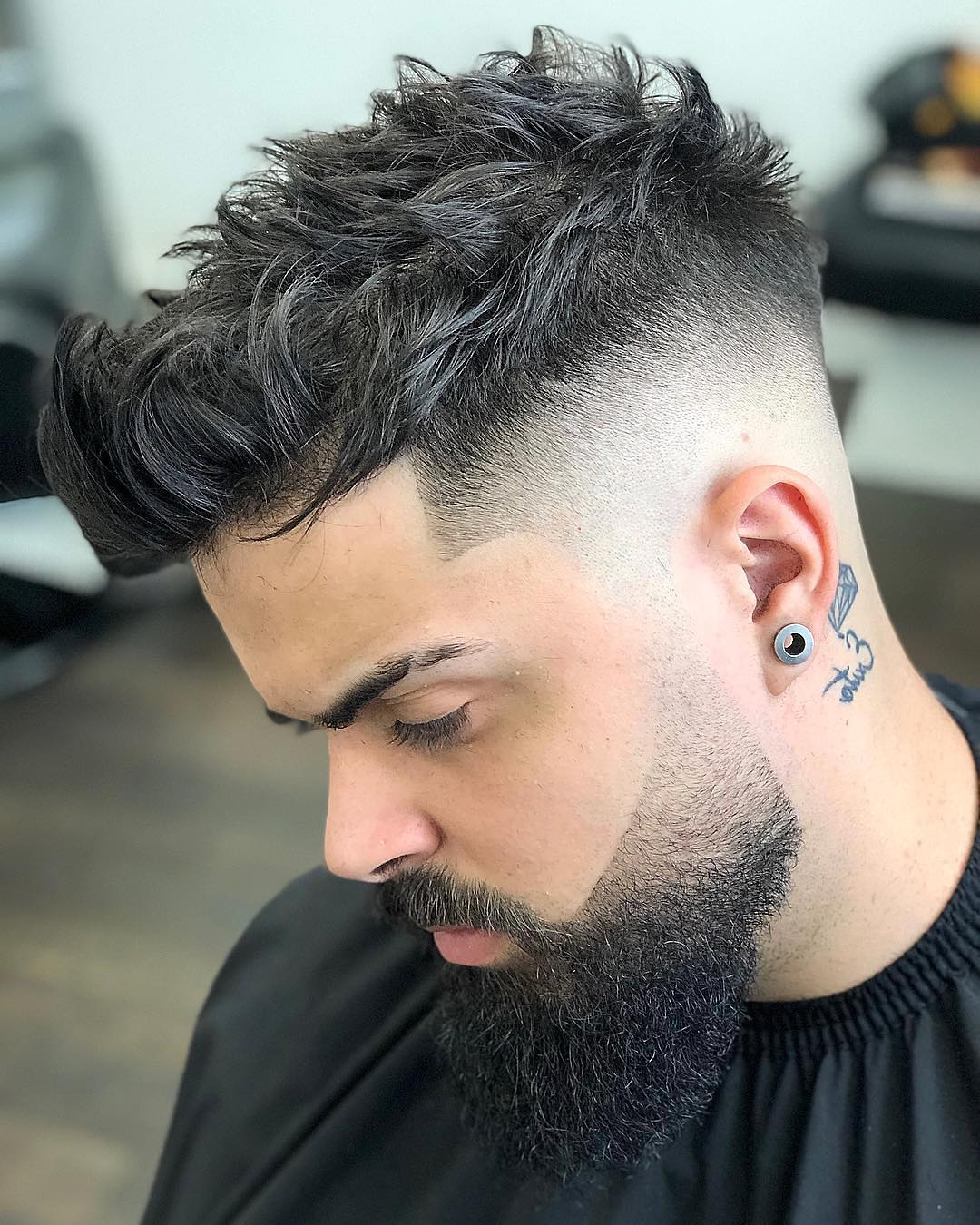 high fade with textured top