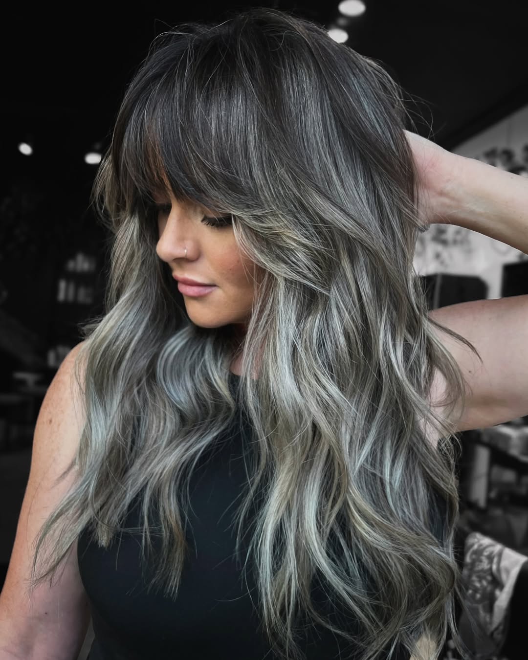 icy blonde highlights