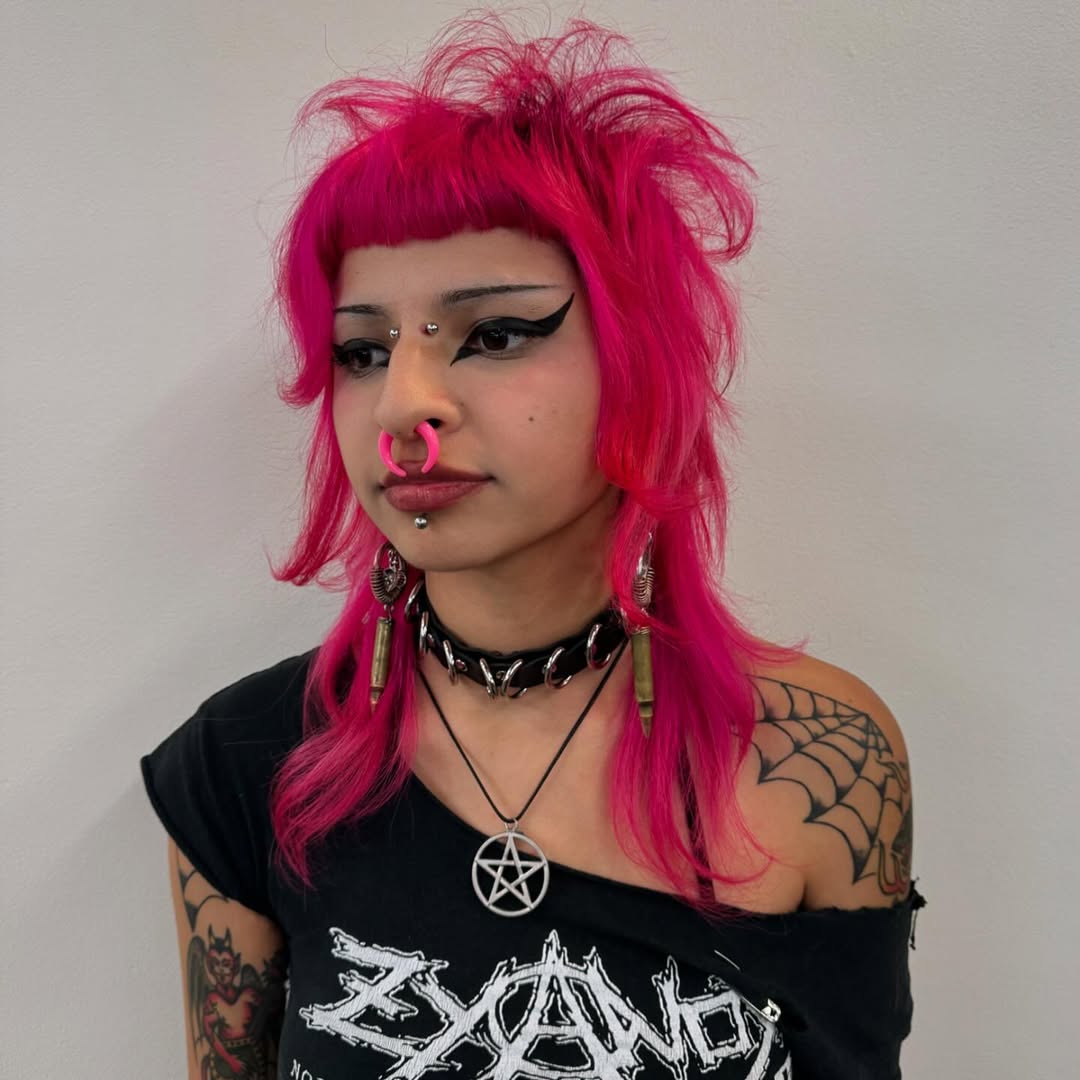 Messy Pink Wolf Cut