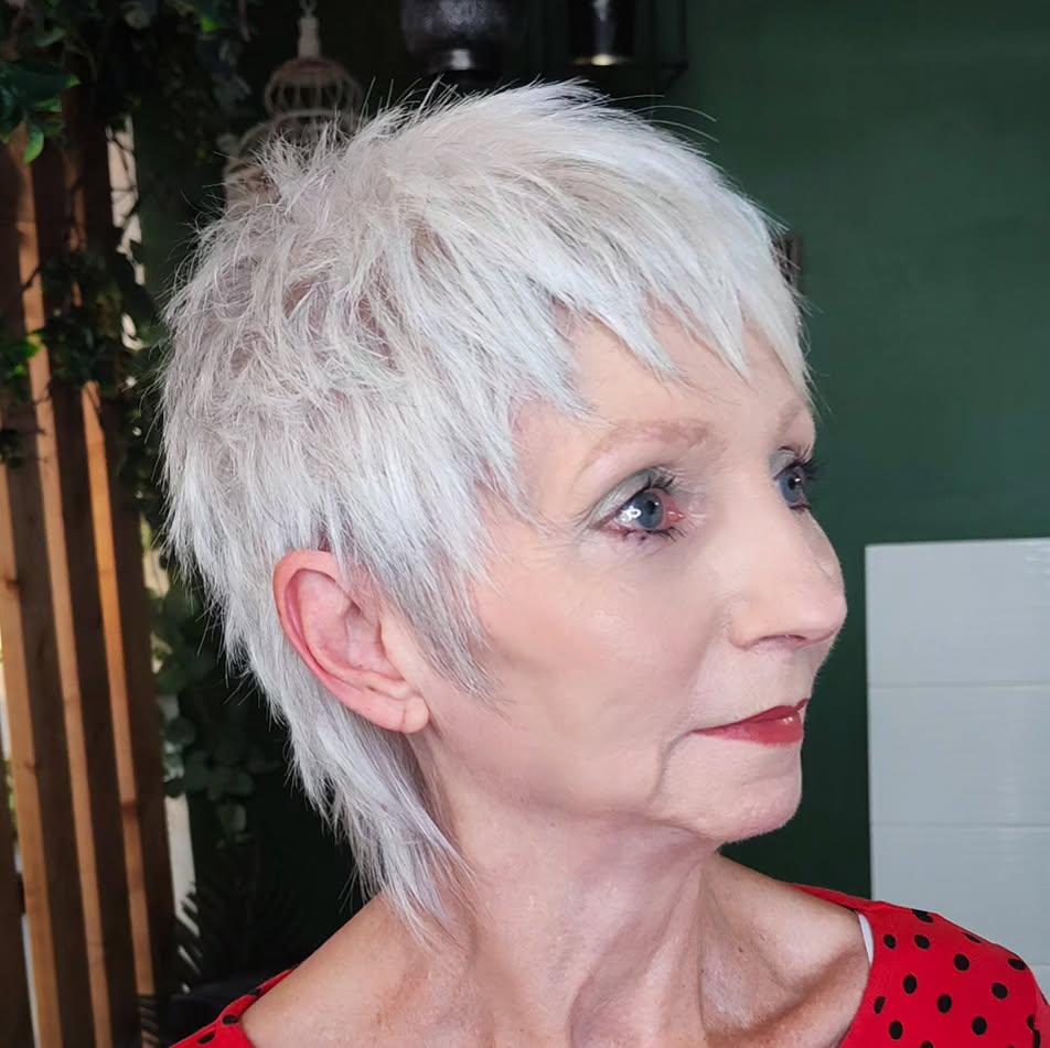 Pointy Bangs On Pixie Shag
