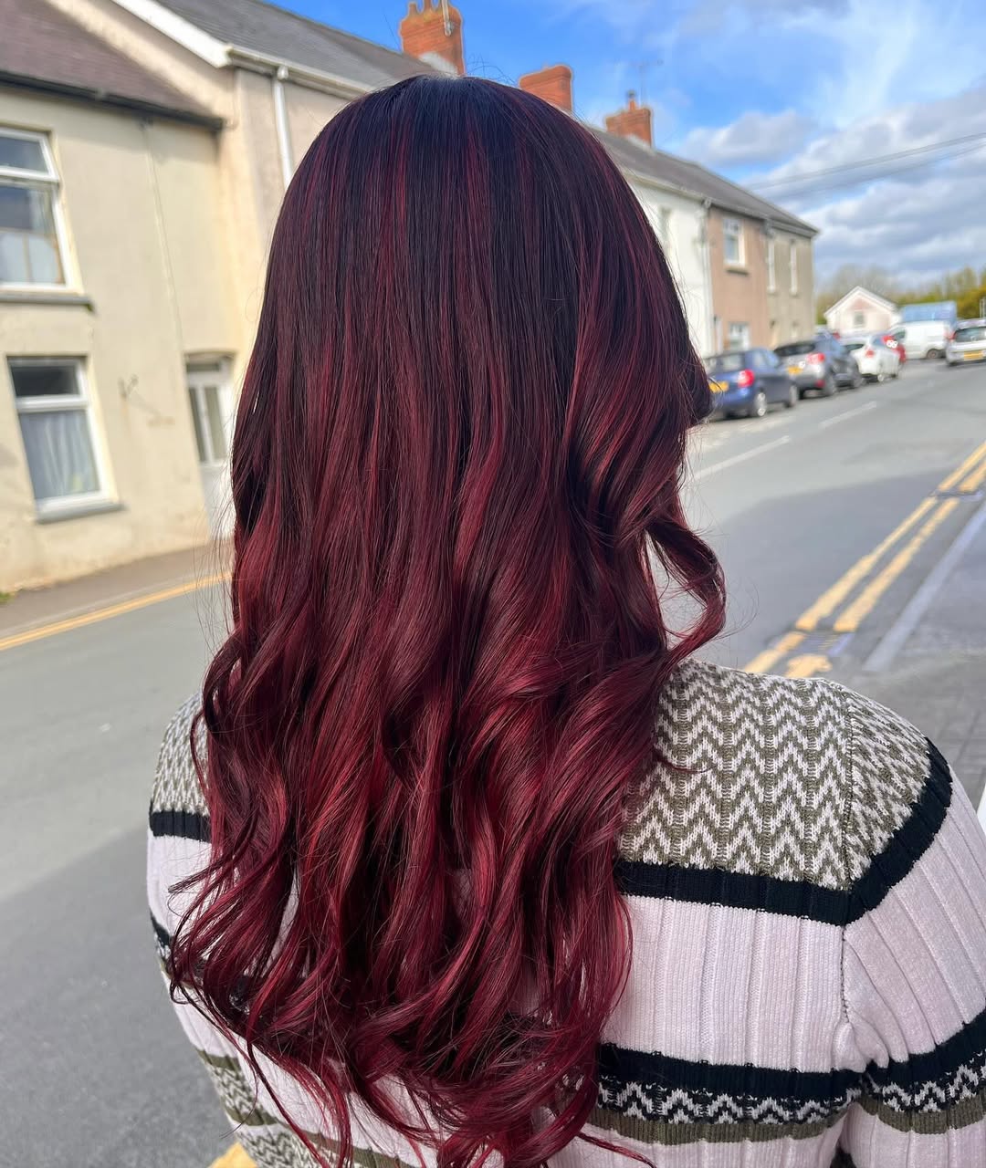 balayage rouge violet