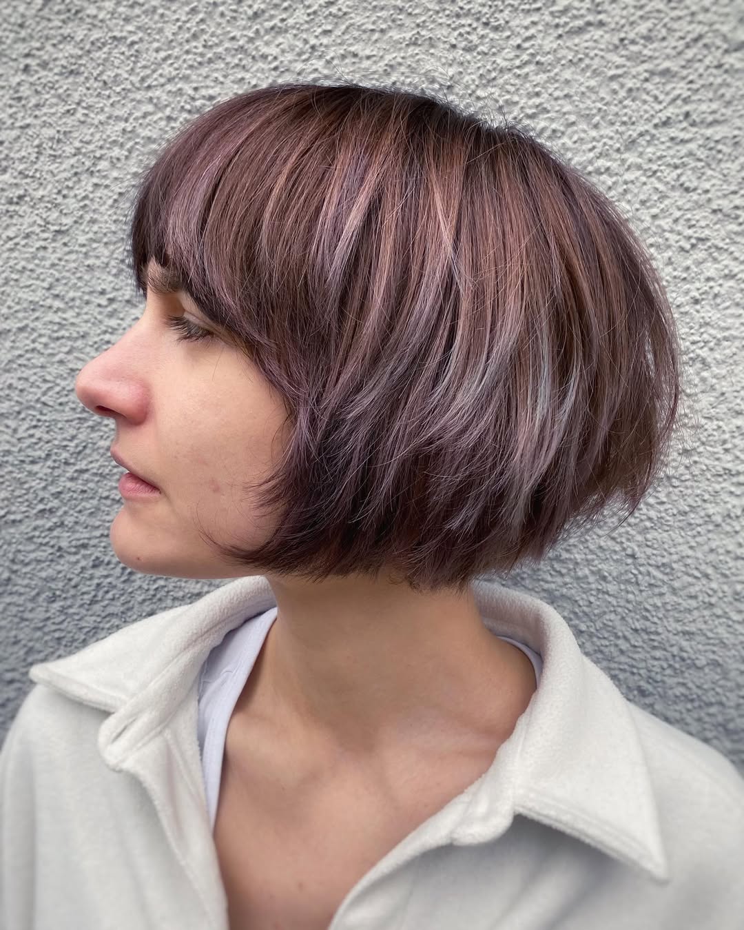 shaggy chin-length bob