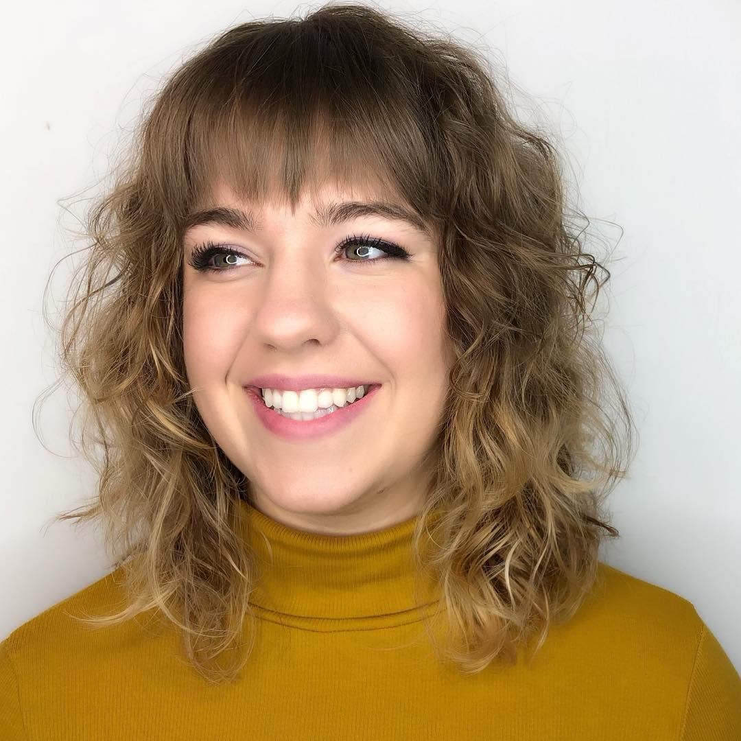 shaggy lob with bangs