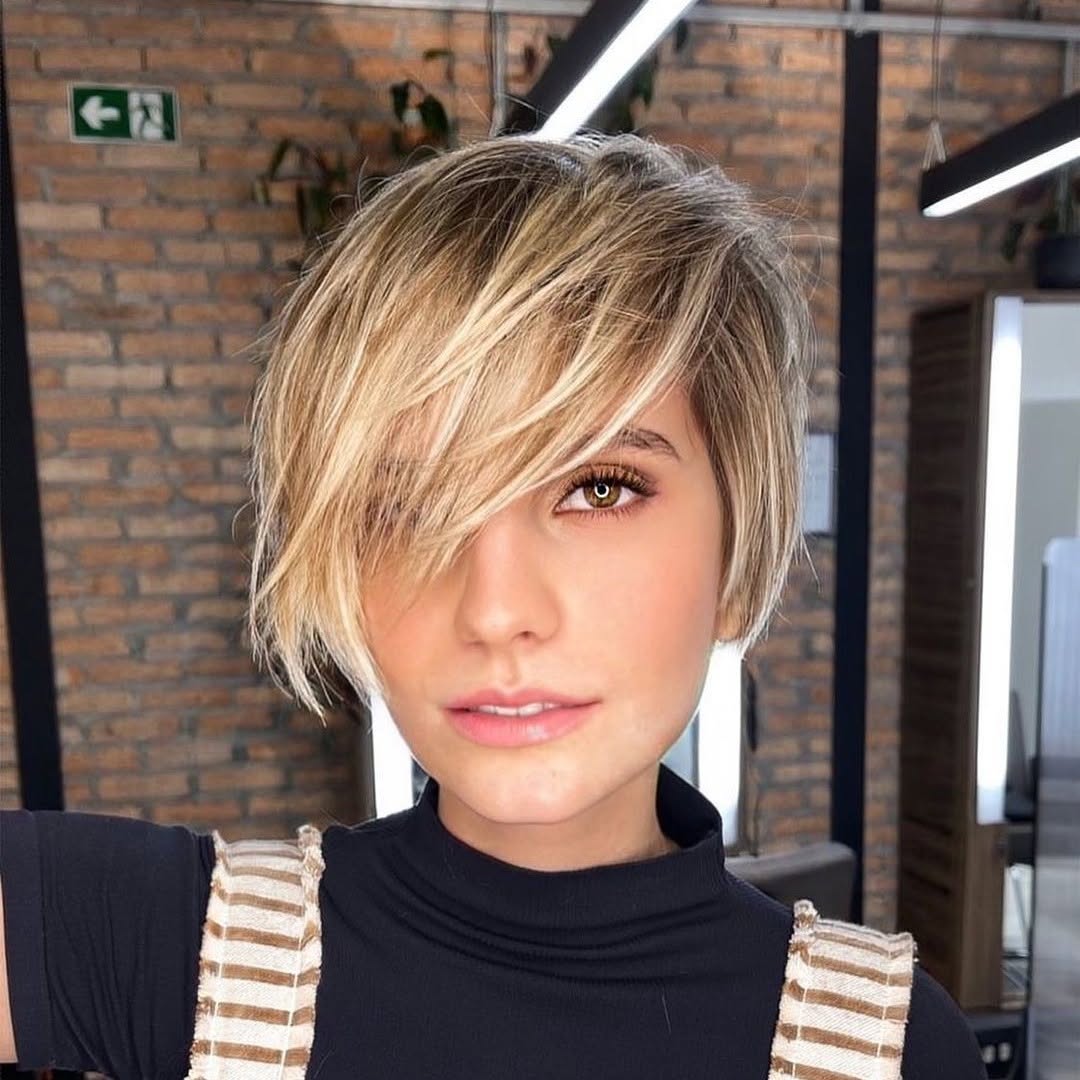 Short Bob With Side Fringes 
