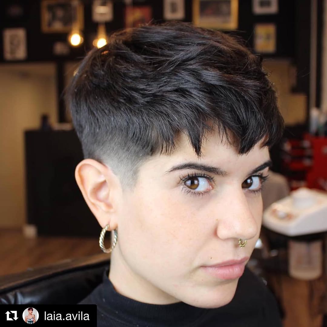 short pixie with layered bangs