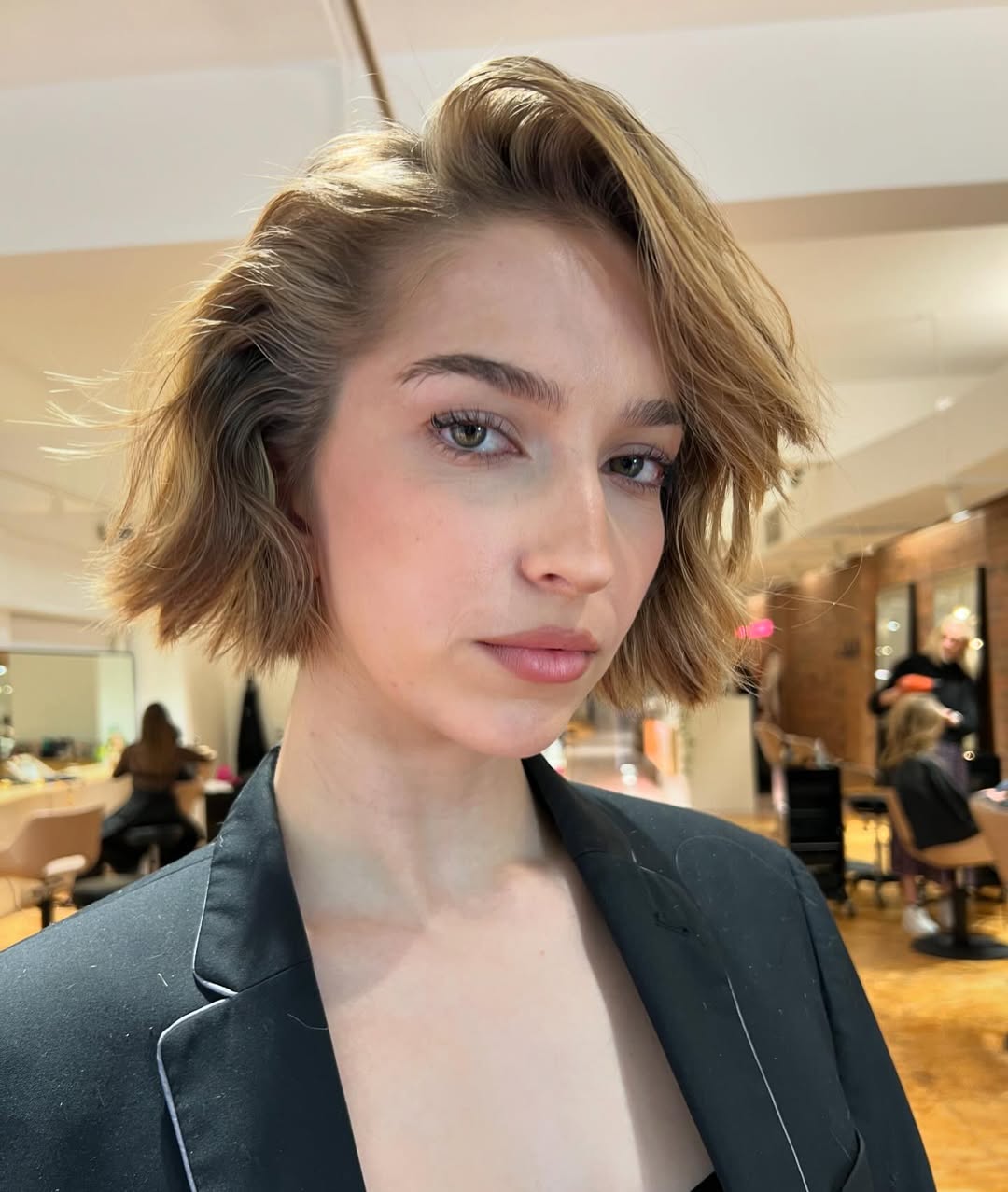 short side-part bob