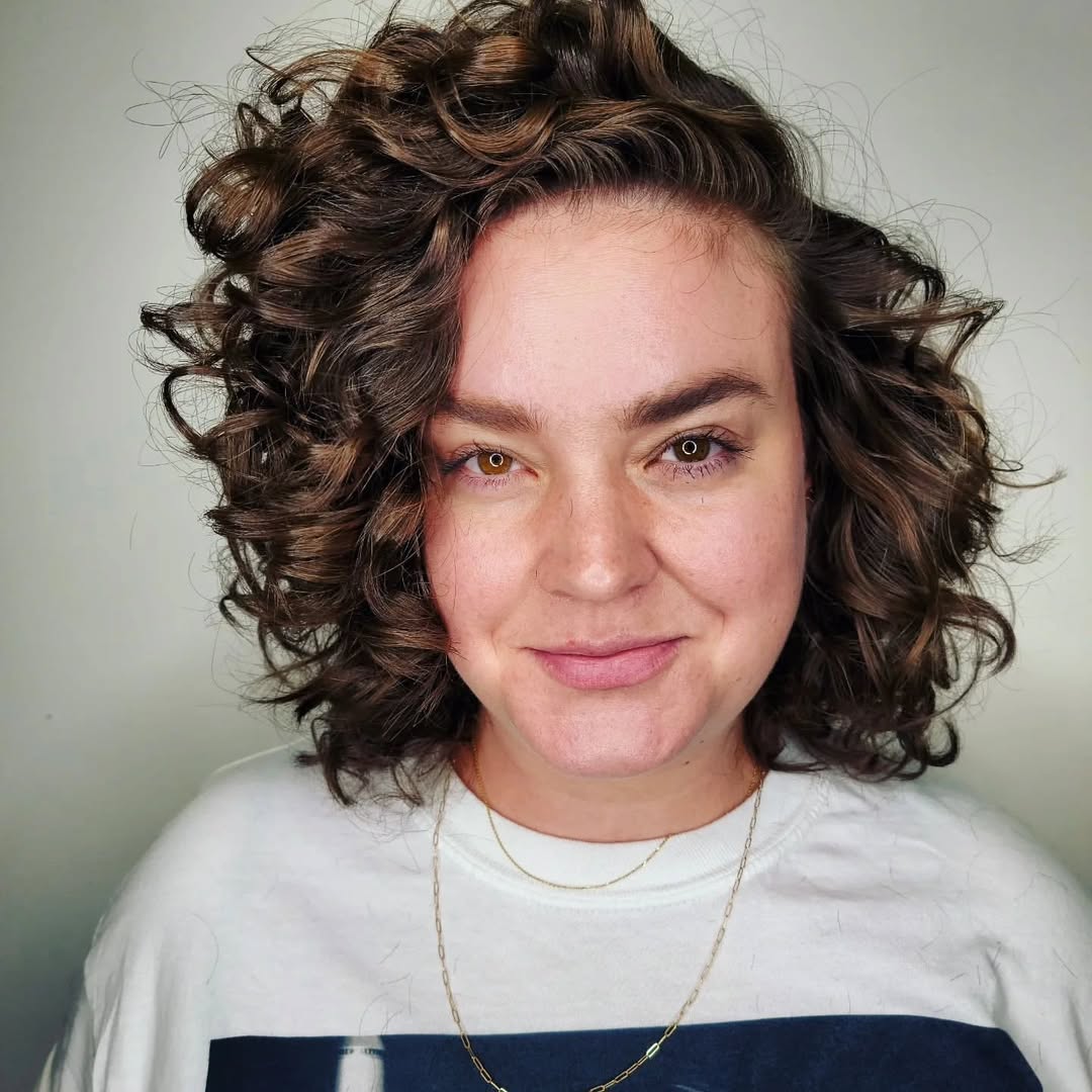 side-part curly lob