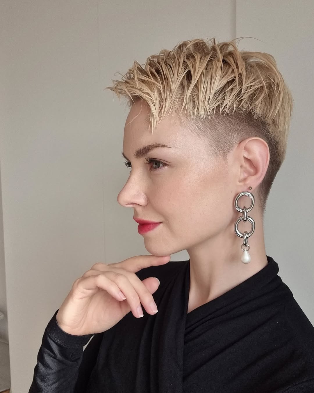 side-part pixie fade