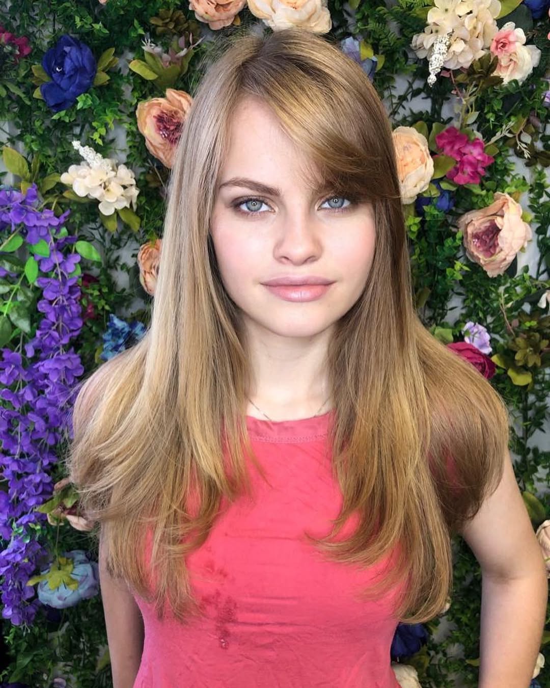 Soft Long Honey Blonde Hair With Side Bangs