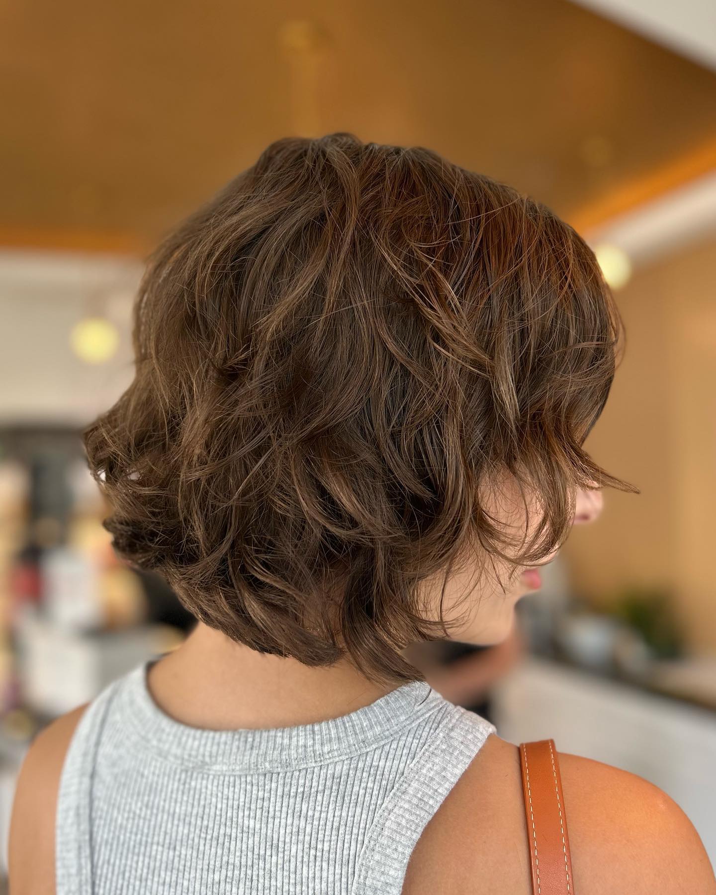 textured chin-length bob