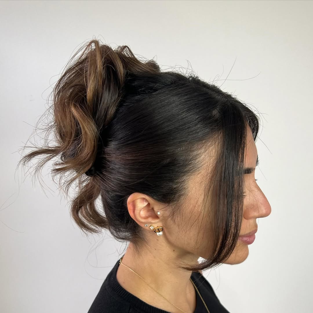 chignon alto texturizzato