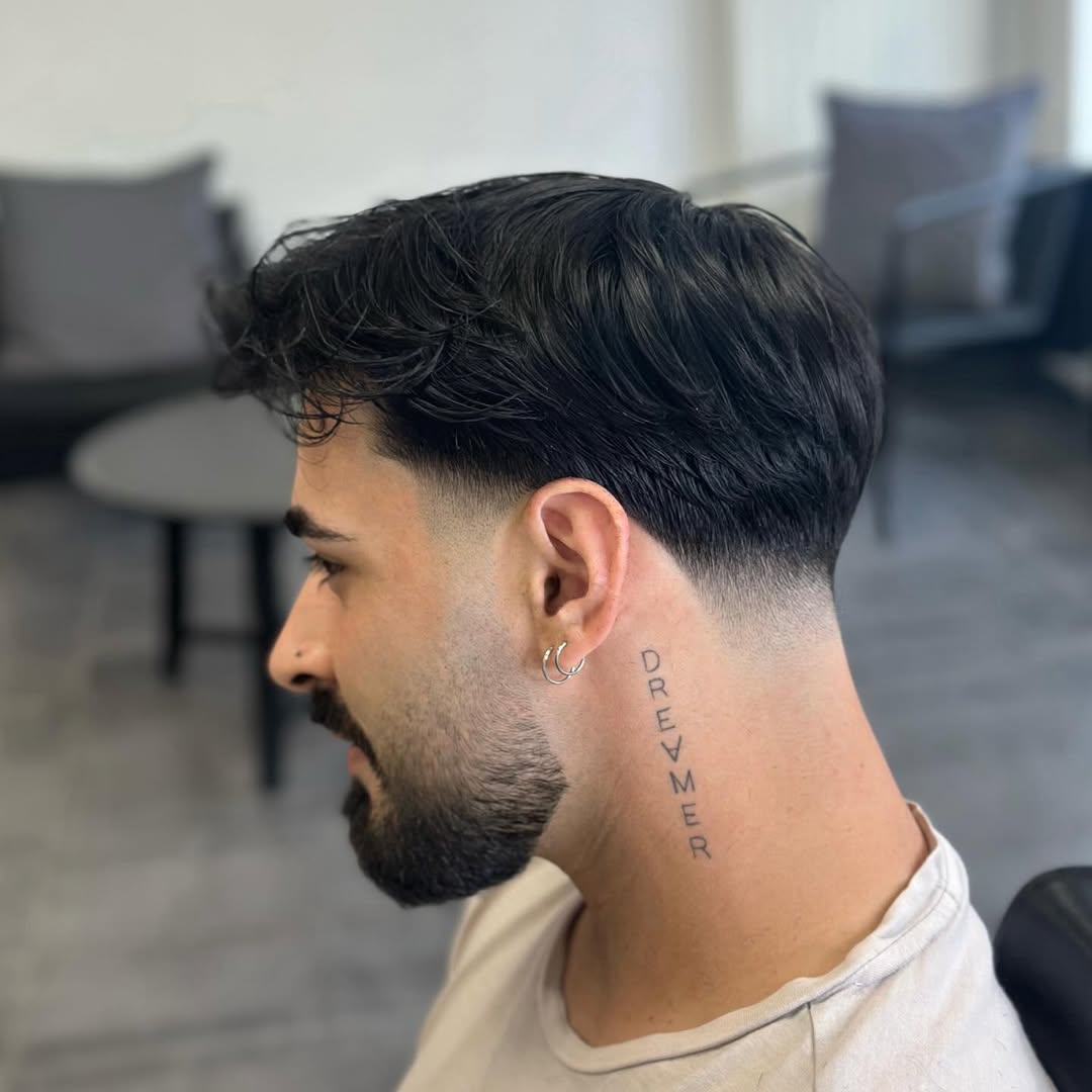 textured quiff taper fade