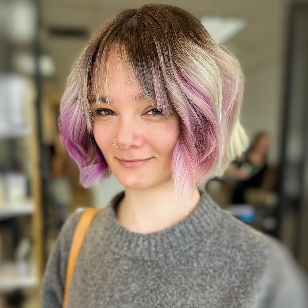 vibrant choppy bob