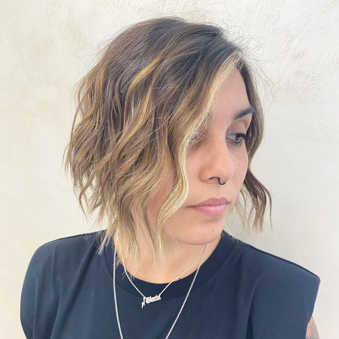 Wavy Grown Out Bangs Long Pixie 