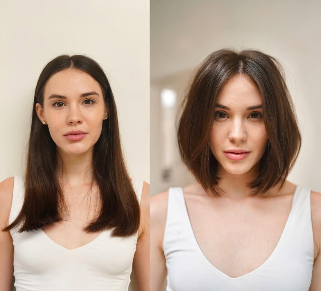 avant et après la coupe de cheveux pour les cheveux clairsemés