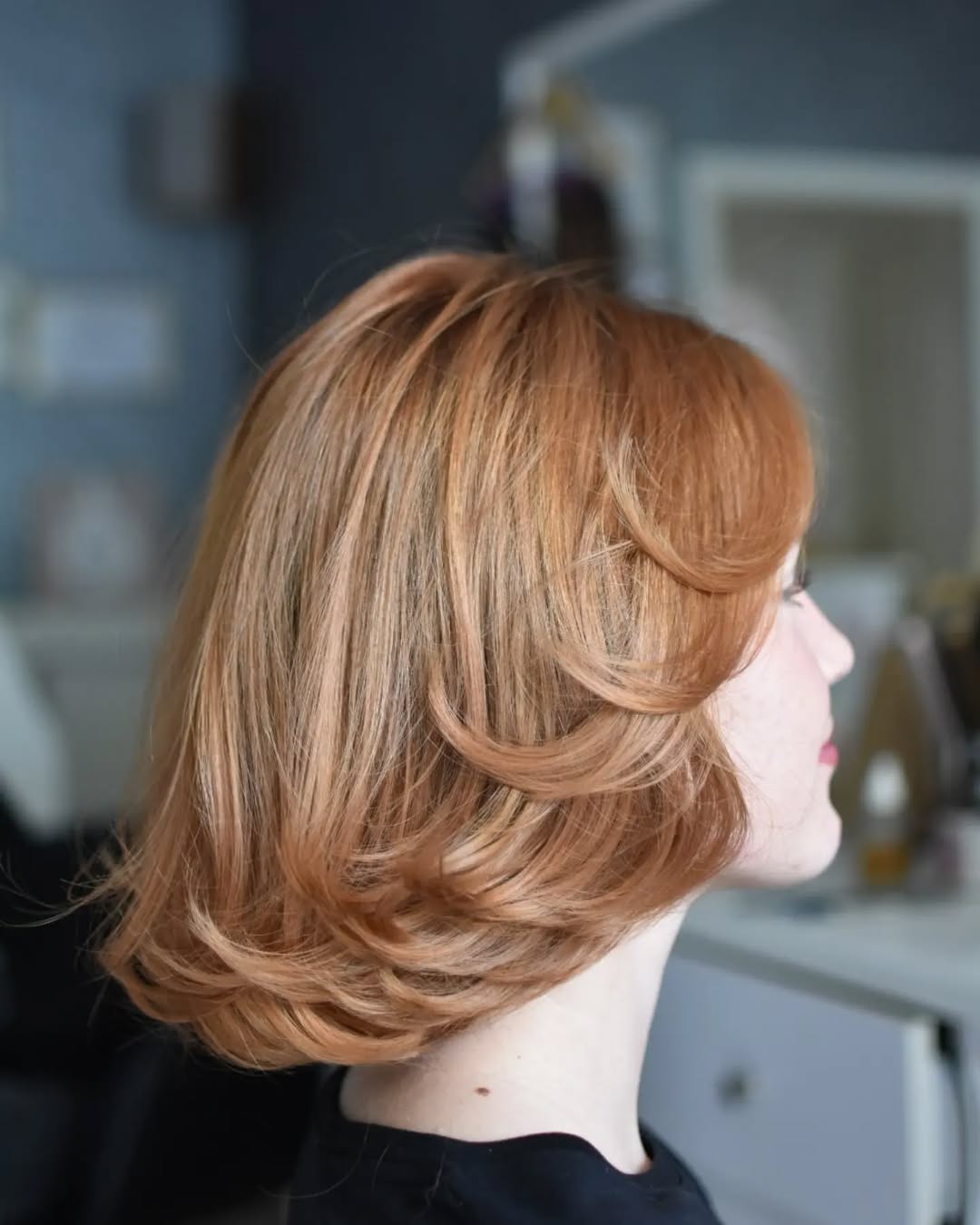 copper blonde butterfly bob