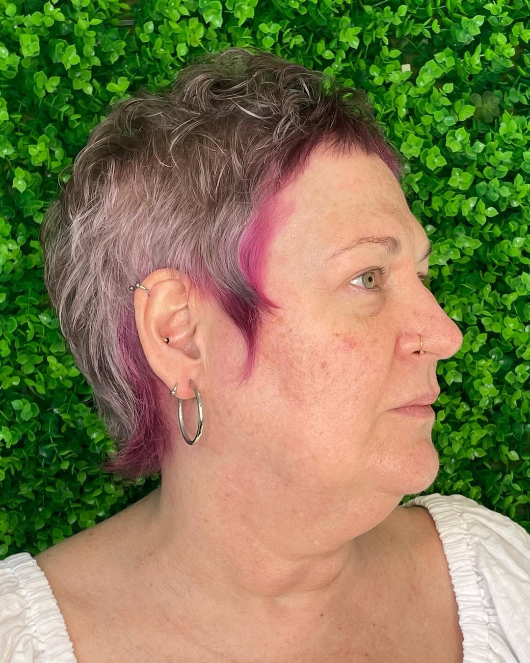 Funky colored short pixie shag