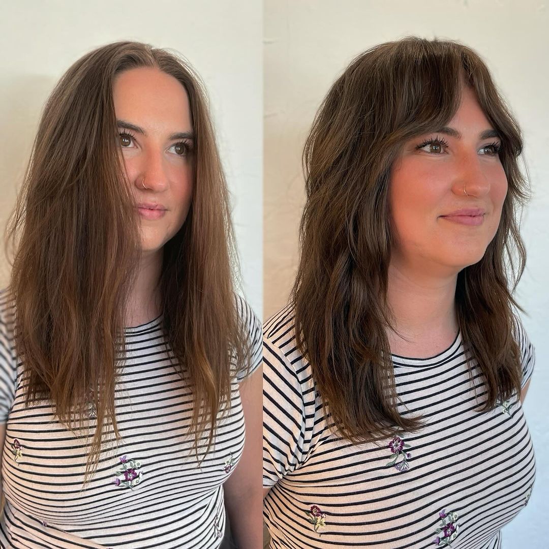 transformation de la coupe de cheveux pour les cheveux fins