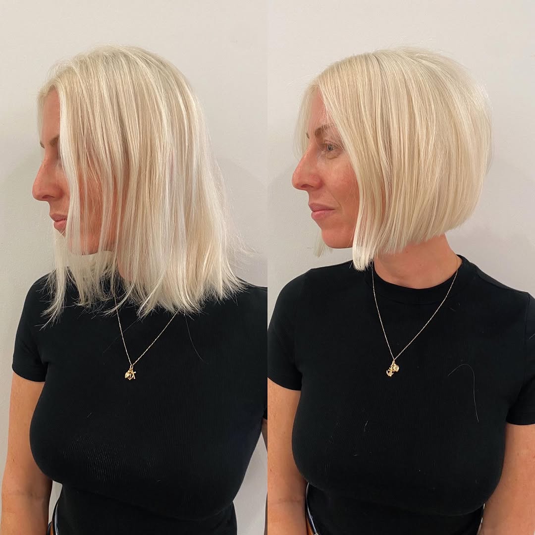 transformation de la coupe de cheveux pour les cheveux fins