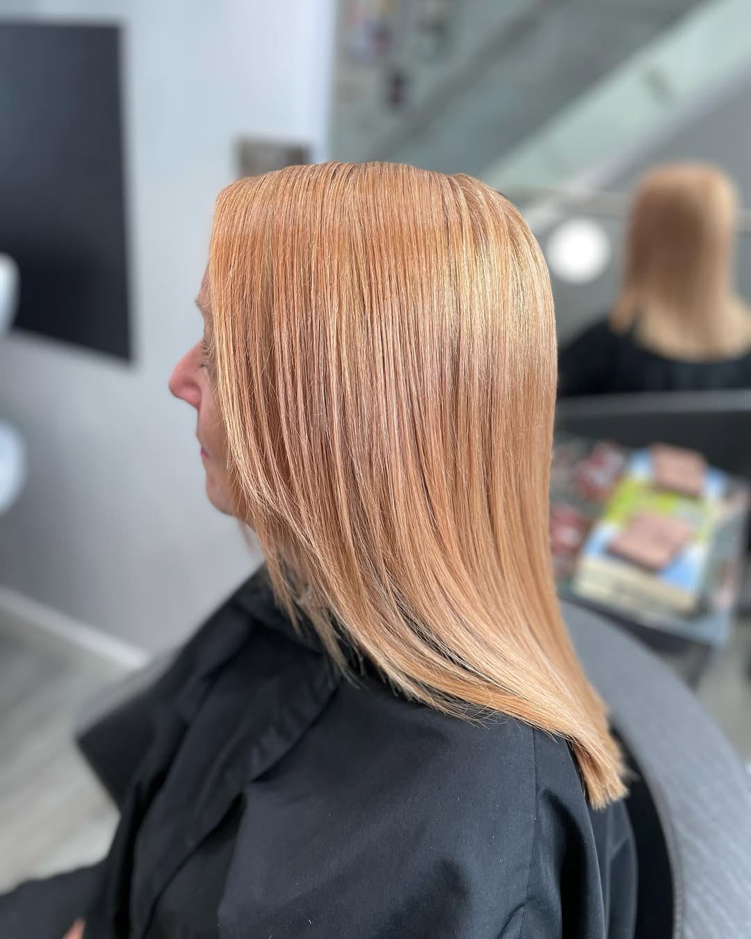 light copper apricot medium hair