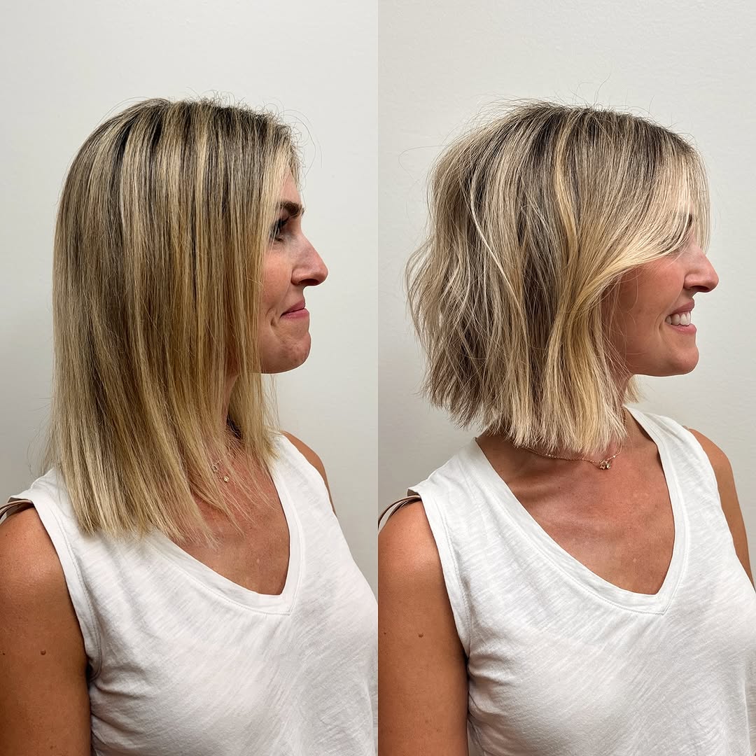 lange bob voor dun haar transformatie