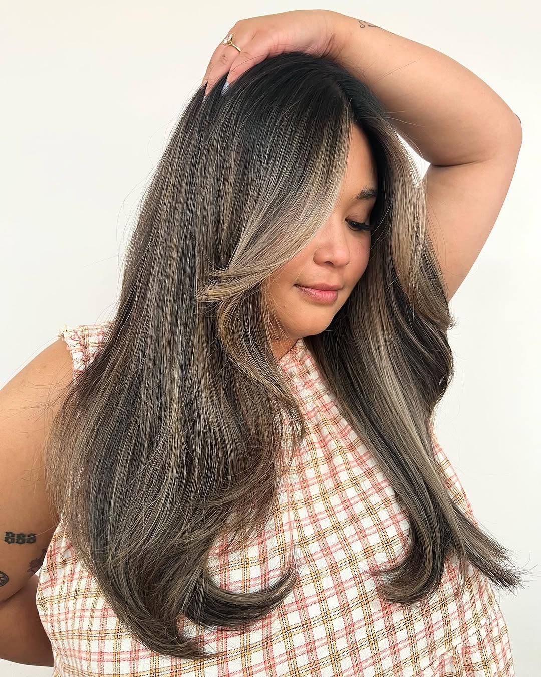 balayage parcial con pieza de dinero