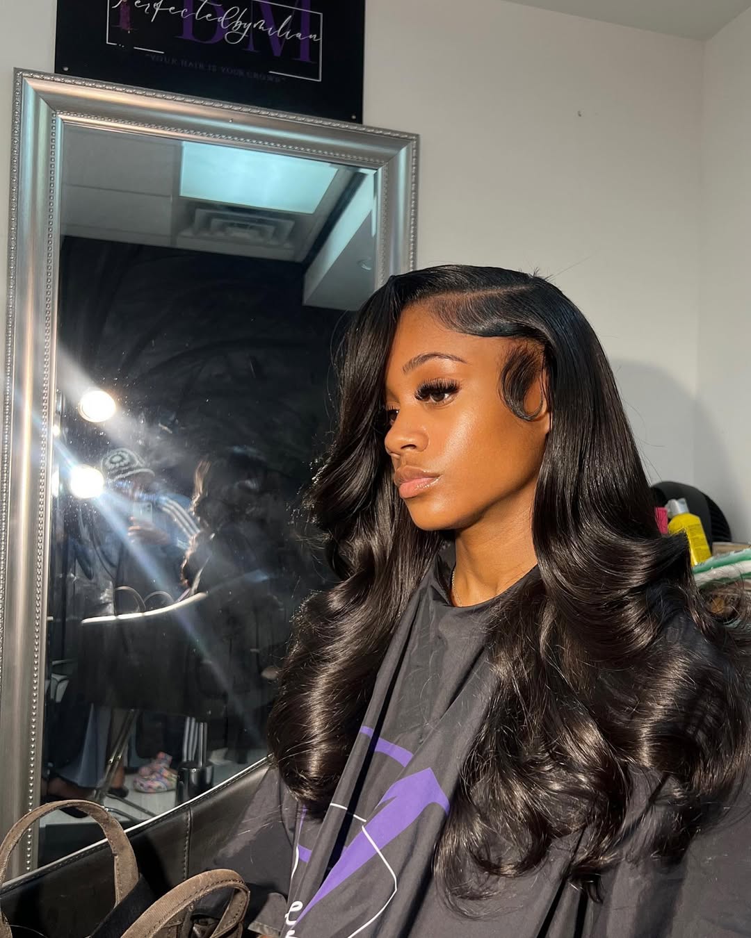 side part soft waves with slayed edges