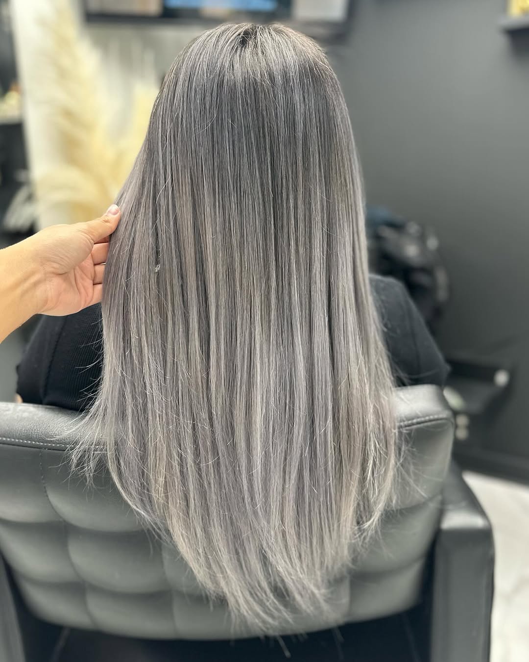 balayage blond argenté perlé