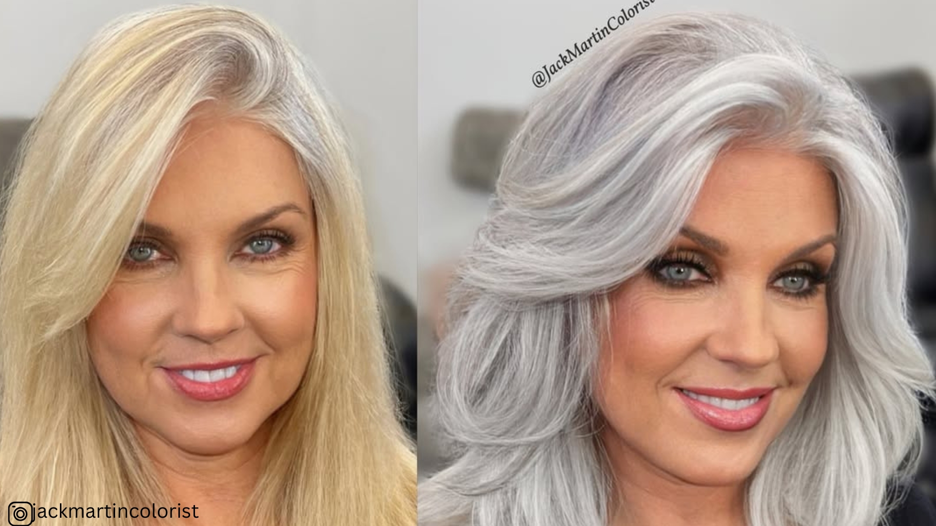 older women coloring gray hair